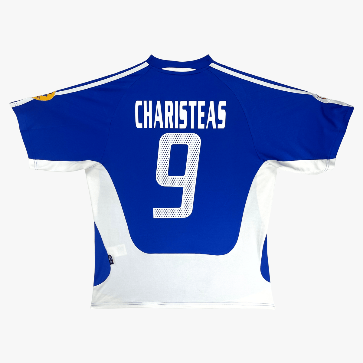 Vintage Greece 2004-2006 Home football shirt with Charisteas 9 print, size L | Nostalgic Football Shirts