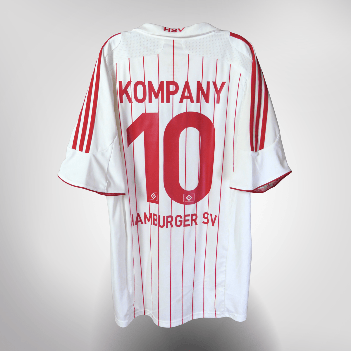 Vintage HSV Hamburg 2007-2009 Home football shirt with Kompany 10 print, size L | Nostalgic Football Shirts