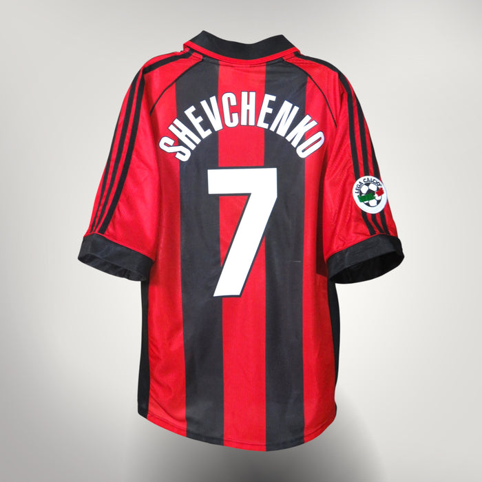 AC Milan 1998-2000 Home Shevchenko #7 Shirt S