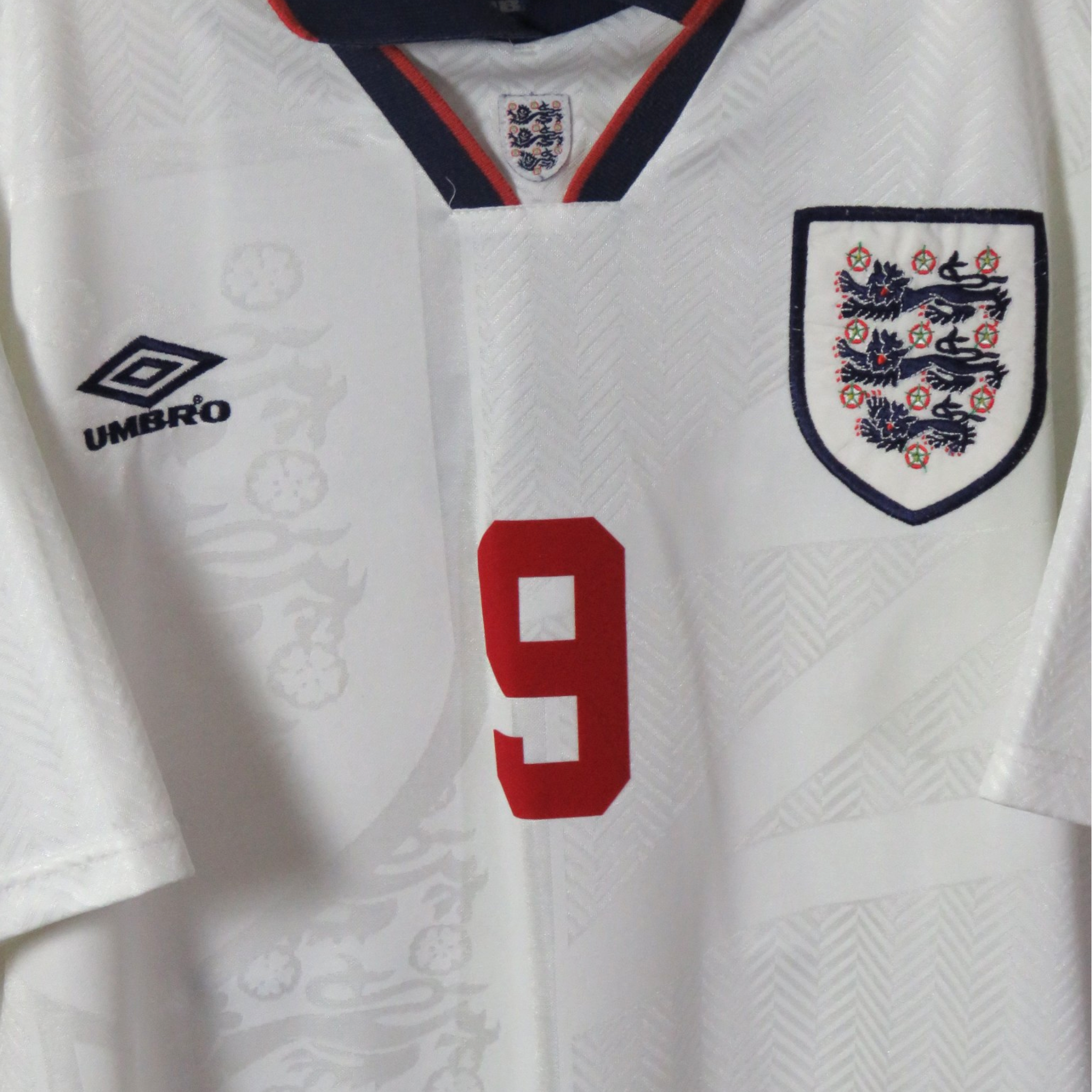 England 1993-95 Home Shearer #9 Shirt L