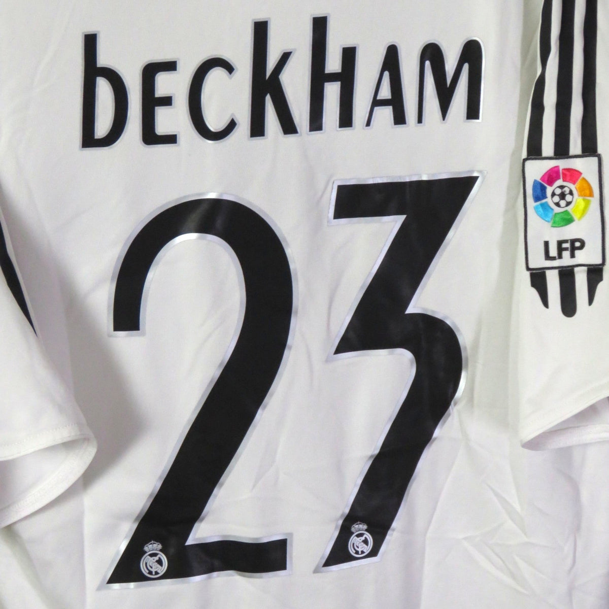 Retro Real Madrid 2005-2006 Home football jersey by Adidas, Beckham 23, size M, product code 109879 | Nostalgic Football Shirts
