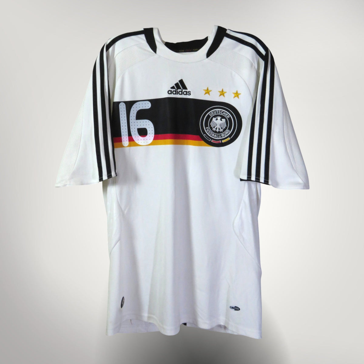Authentic Adidas Germany 2008-2009 Home shirt, Lahm 16 on the back, size S, product code 613200 | Nostalgic Football Shirts