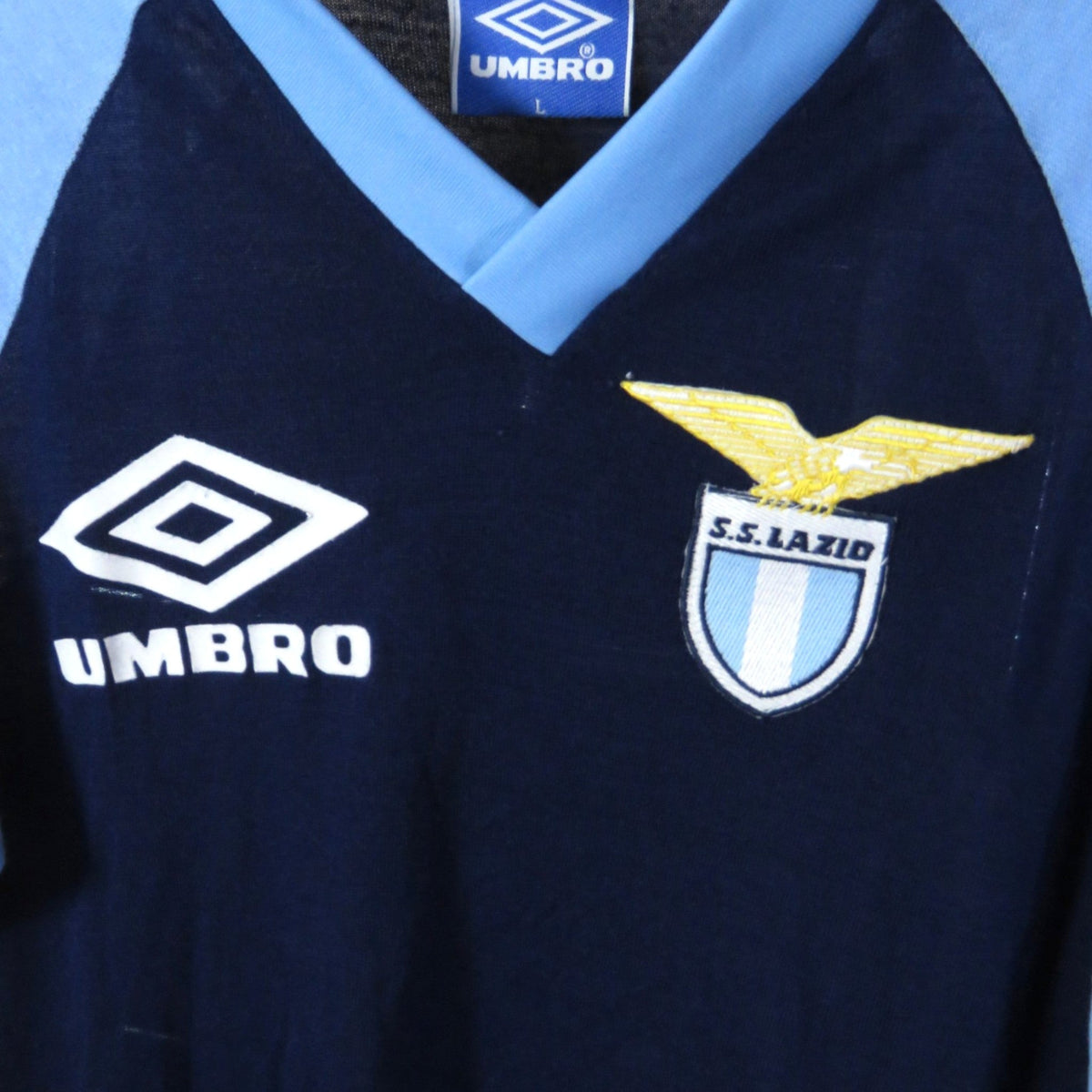 Retro Lazio 1992-1993 Training football jersey by Umbro, size L | Nostalgic Football Shirts