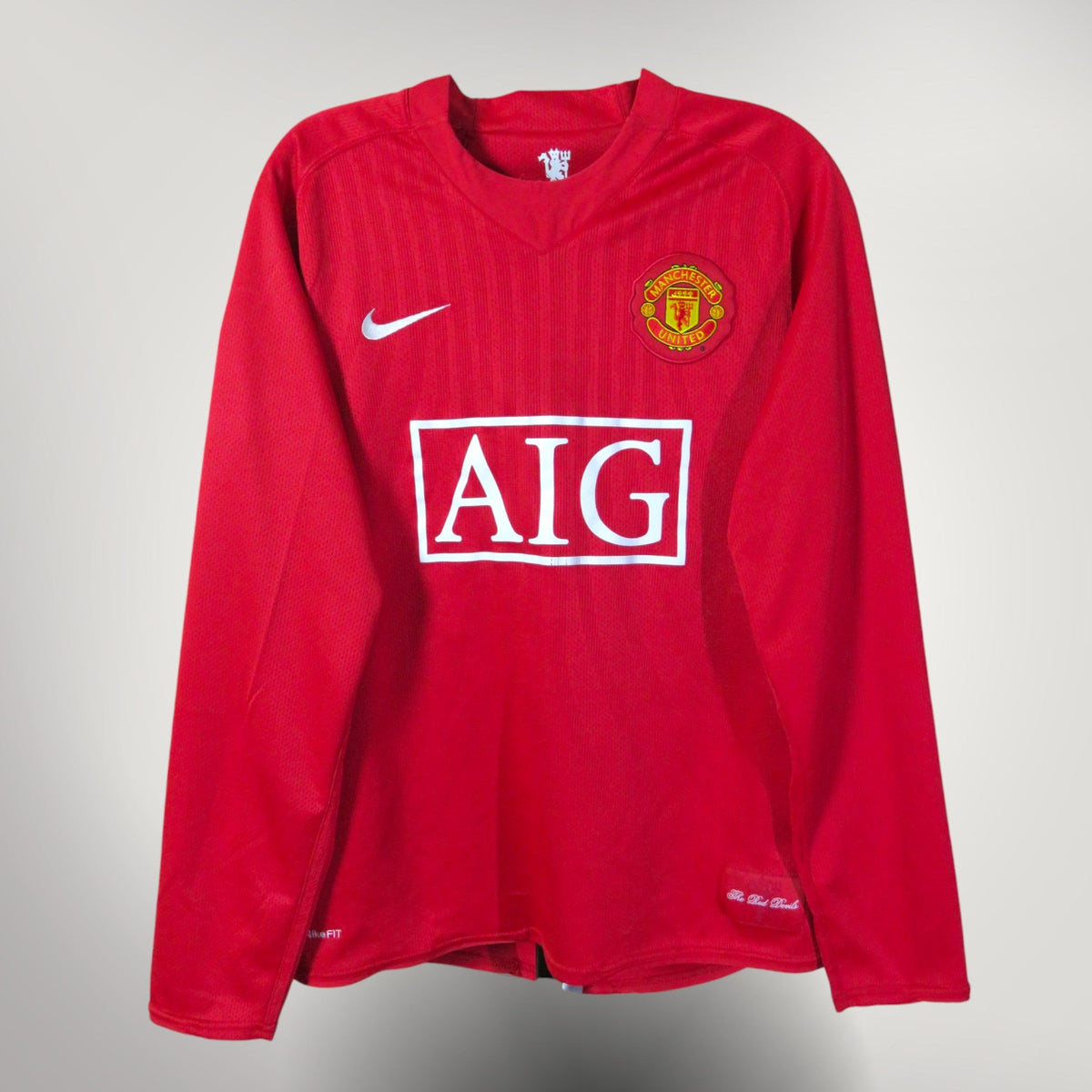 Authentic Nike Manchester United 2007-2008 Home longsleeve shirt, Ronaldo 7 on the back, size M | Nostalgic Football Shirts