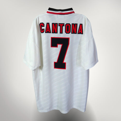 Vintage Manchester United 1996-1997 Away football shirt with Cantona 7 print, size XL | Nostalgic Football Shirts