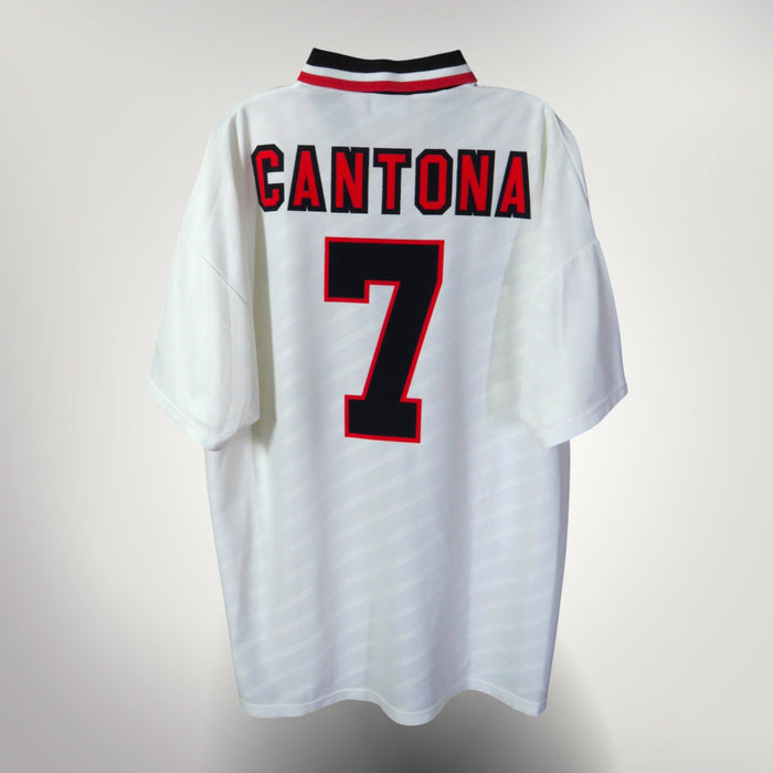 Vintage Manchester United 1996-1997 Away football shirt with Cantona 7 print, size XL | Nostalgic Football Shirts