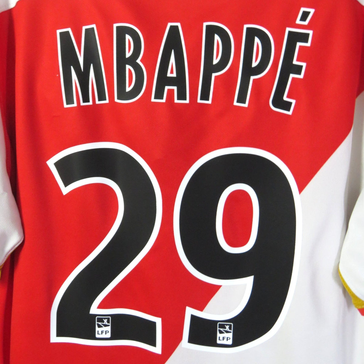 Retro AS Monaco 2015-2016 Home football jersey by Nike, Mbappé 29, size M, product code 694917-106 | Nostalgic Football Shirts