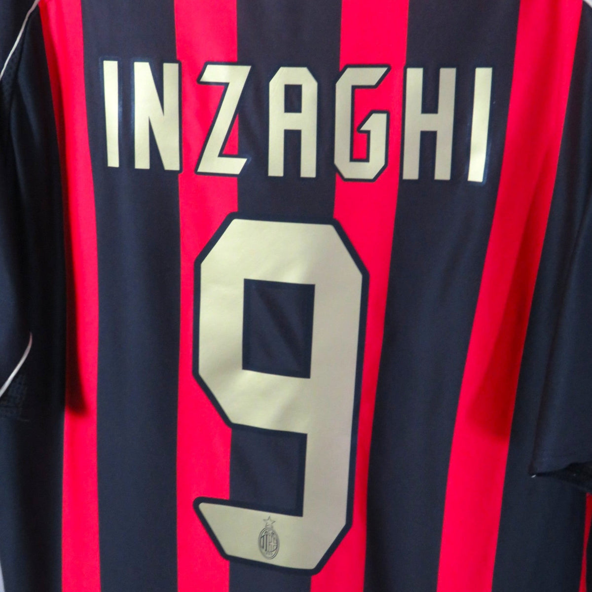 Retro AC Milan 2006-2007 Home football jersey by Adidas, Inzaghi 9, size L, product code 060747 | Nostalgic Football Shirts