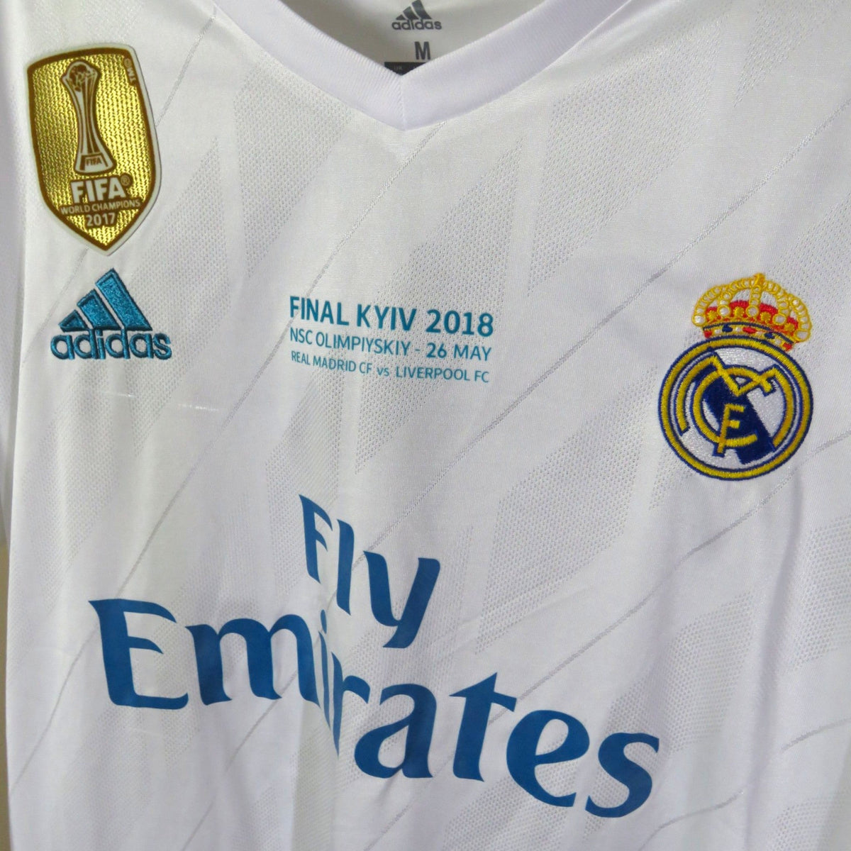 Authentic Adidas Real Madrid 2017-2018 Home longsleeve shirt, Ronaldo 7 on the back, size M, product code B31106 | Nostalgic Football Shirts