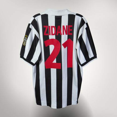 Vintage Juventus 1998-1999 Home football shirt with Zidane 21 print, size L | Nostalgic Football Shirts
