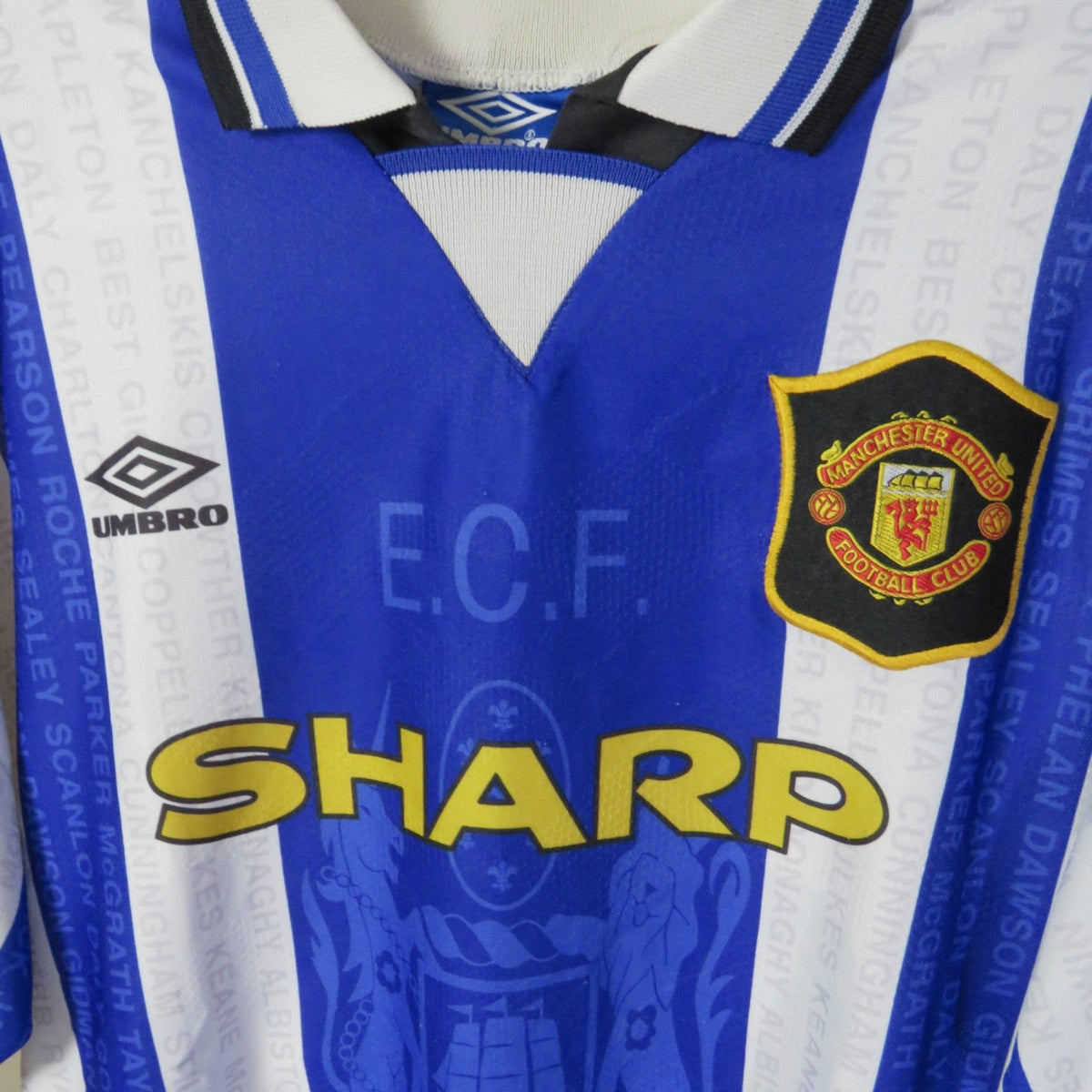 Vintage Manchester United 1994-1996 Third football shirt with Cantona 7 print, size L | Nostalgic Football Shirts