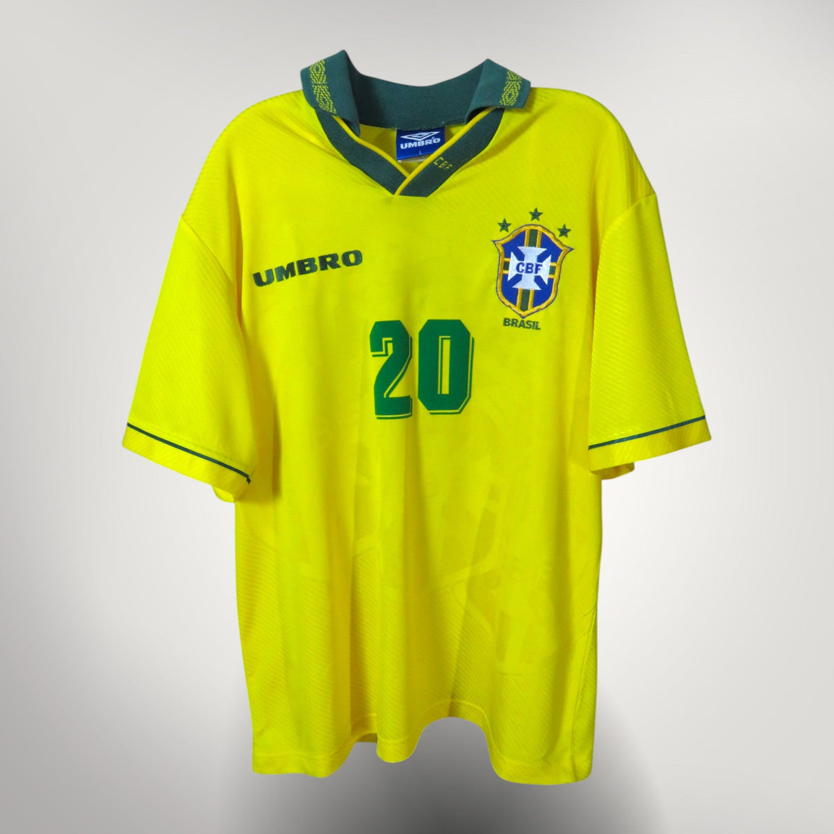 Authentic Umbro Brazil 1993-1994 Home shirt, Ronaldo 20 on the back, size L | Nostalgic Football Shirts