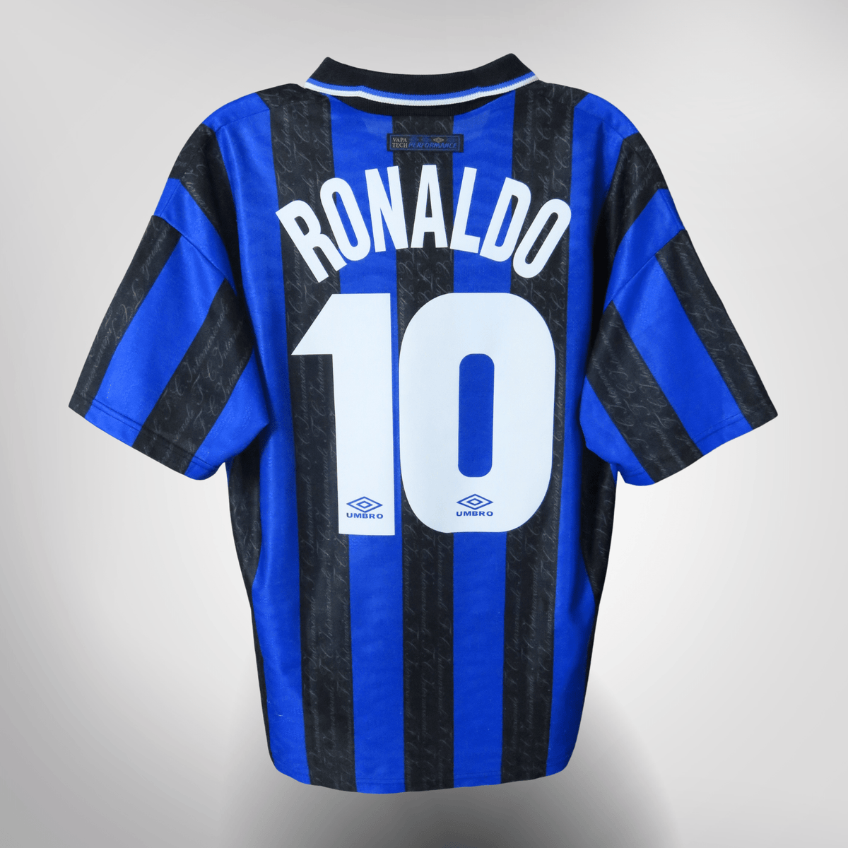 Vintage Inter Milan 1997-1998 Home football shirt with Ronaldo 10 print, size M | Nostalgic Football Shirts