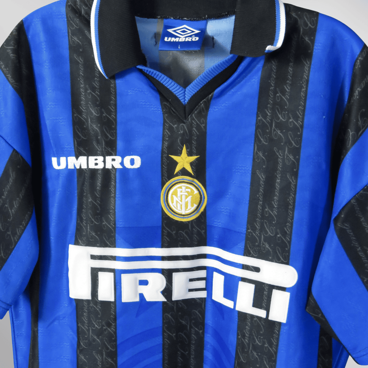Original Inter Milan 1997-1998 Home football shirt, size L, Zanetti 4 | Nostalgic Football Shirts