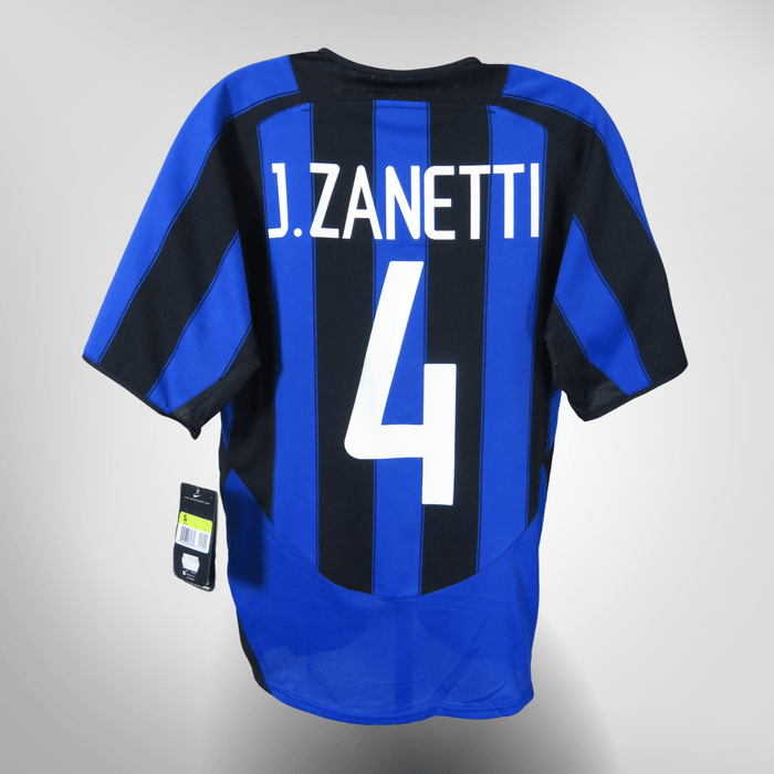 Inter Milan 2003-04 Home Zanetti #4 BWNT Shirt S