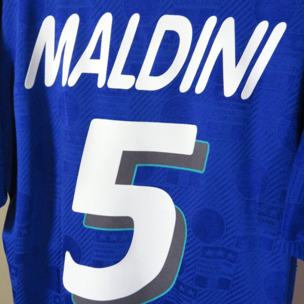 Retro Italy 1994 Home football jersey by Diadora, Maldini 5, size M | Nostalgic Football Shirts