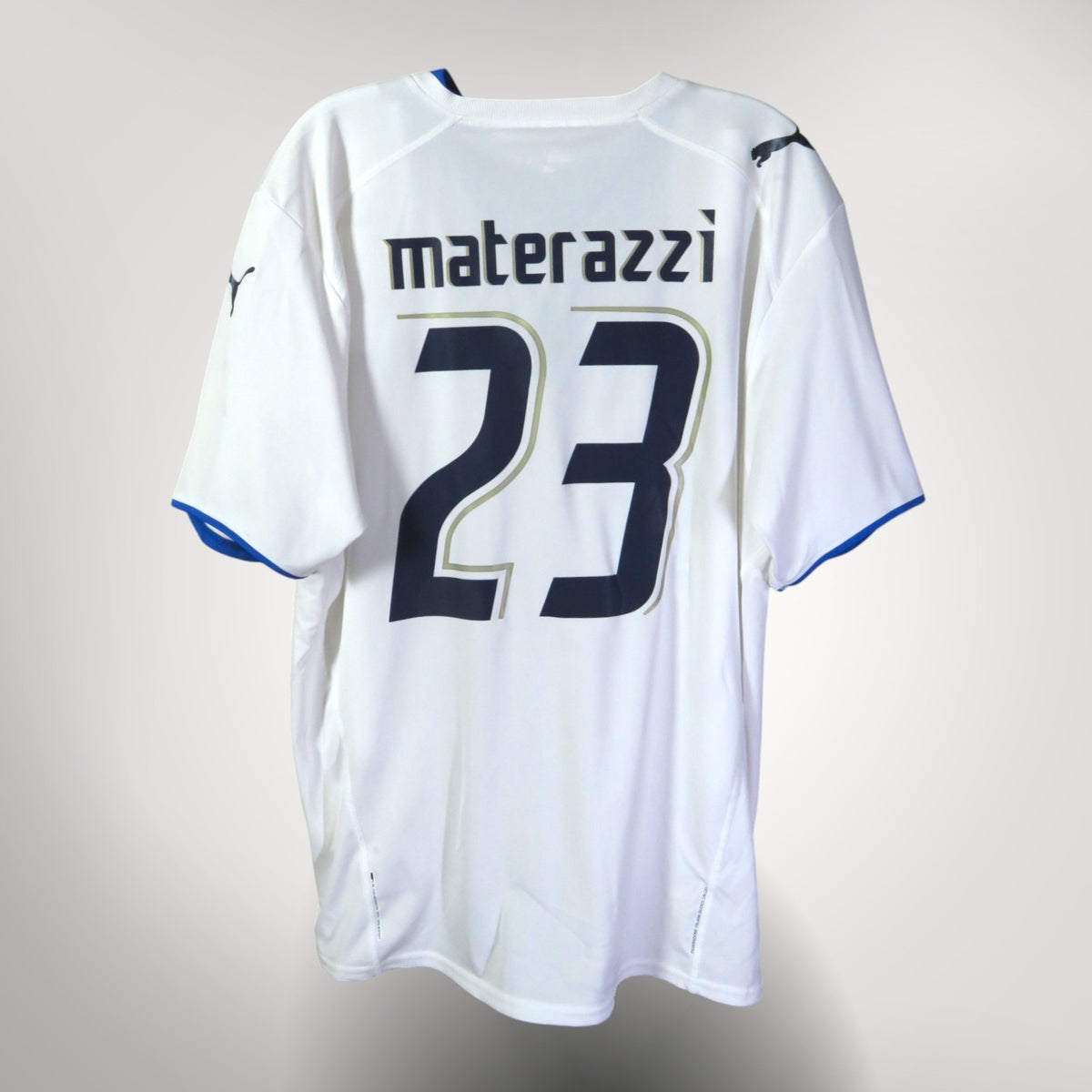 Vintage Italy 2006 Away football shirt with Materazzi 23 print, size XL, product code 733627 | Nostalgic Football Shirts