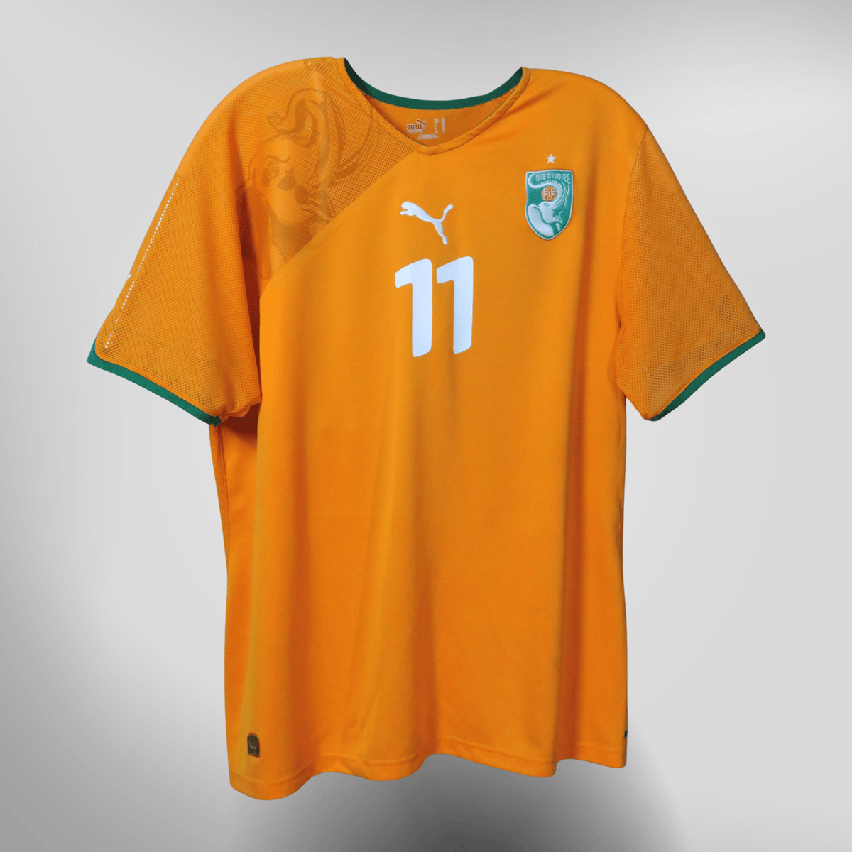 Authentic Puma Ivory Coast 2010-2011 Home shirt, Drogba 11 on the back, size XL | Nostalgic Football Shirts
