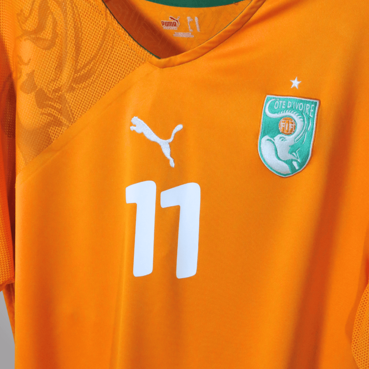 Original Ivory Coast 2010-2011 Home football shirt, size XL, Drogba 11 | Nostalgic Football Shirts