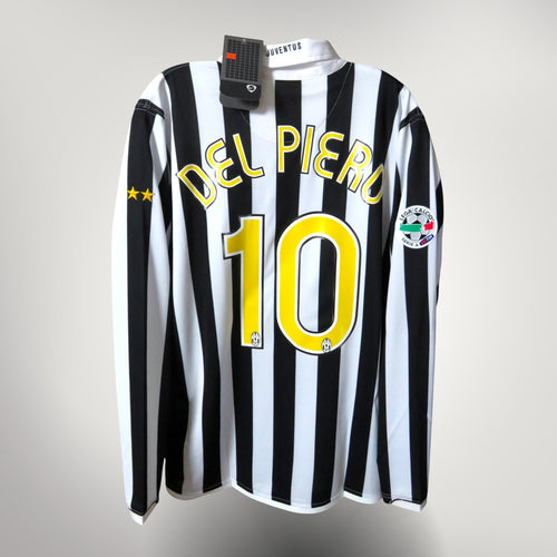 Vintage Juventus 2006-2007 Home longsleeve football shirt with Del Piero 10 print, size L | Nostalgic Football Shirts