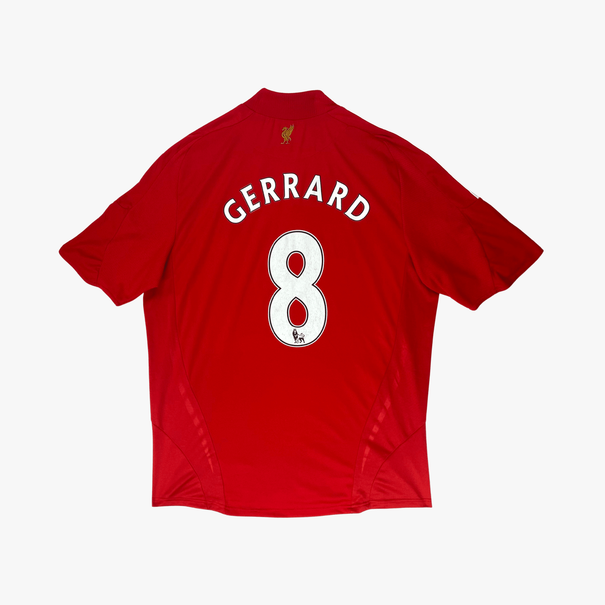 Vintage Liverpool 2008-2010 Home football shirt with Gerrard 8 print, size L, product code 313214 | Nostalgic Football Shirts