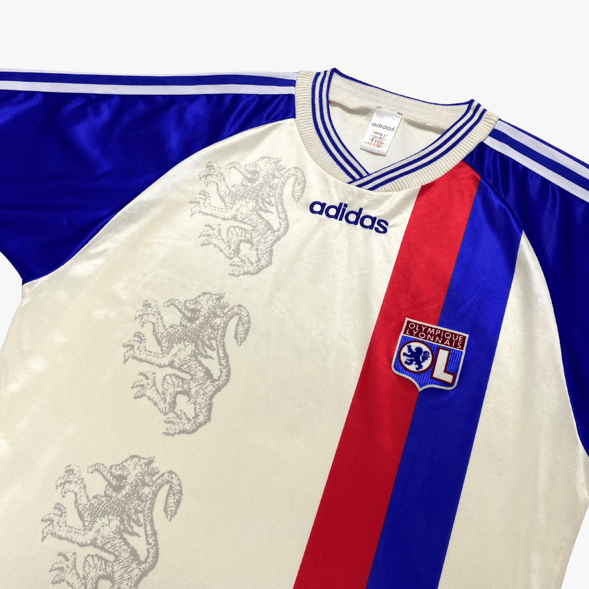 Retro Lyon 1996-1997 Home football jersey by Adidas, size L | Nostalgic Football Shirts