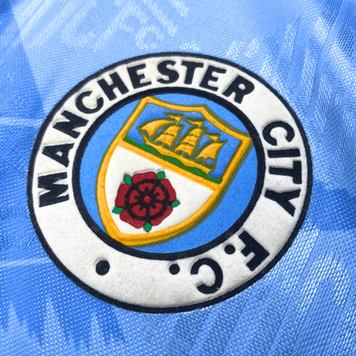 Original Manchester City 1991-1993 Home football shirt, size L | Nostalgic Football Shirts