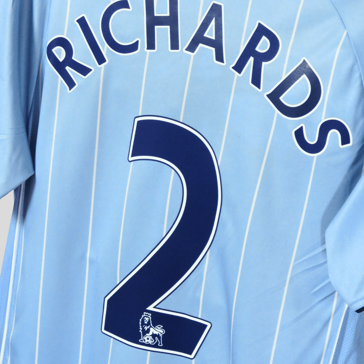 Retro Manchester City 2007-2008 Home football jersey by Le Coq Sportif, Richards 2, size M | Nostalgic Football Shirts