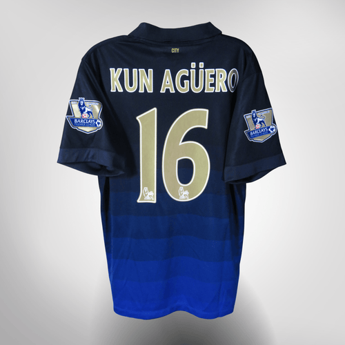 Vintage Manchester City 2014-2015 Away football shirt with Agüero 16 print, size L | Nostalgic Football Shirts