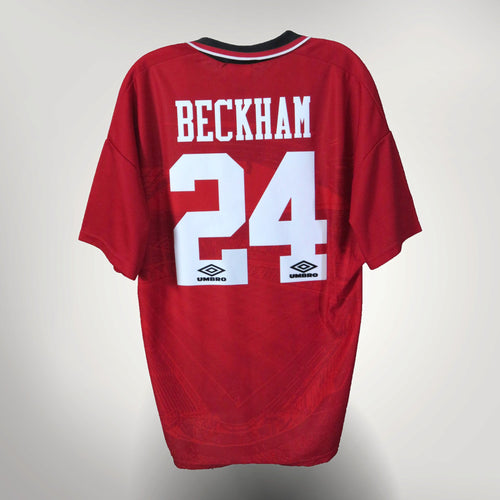 Manchester United 1994-1996 Home shirt, Beckham 24, Umbro, size XL | Nostalgic Football Shirts