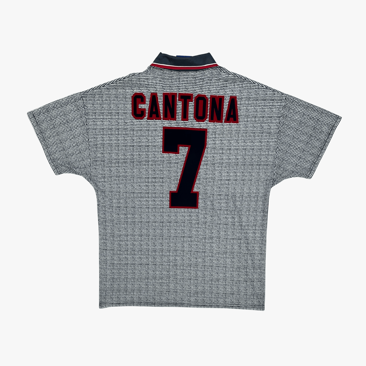 Vintage Manchester United 1995-1996 Away football shirt with Cantona 7 print, size L | Nostalgic Football Shirts