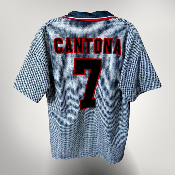 Vintage Manchester United 1995-1996 Away football shirt with Cantona 7 print, size M | Nostalgic Football Shirts