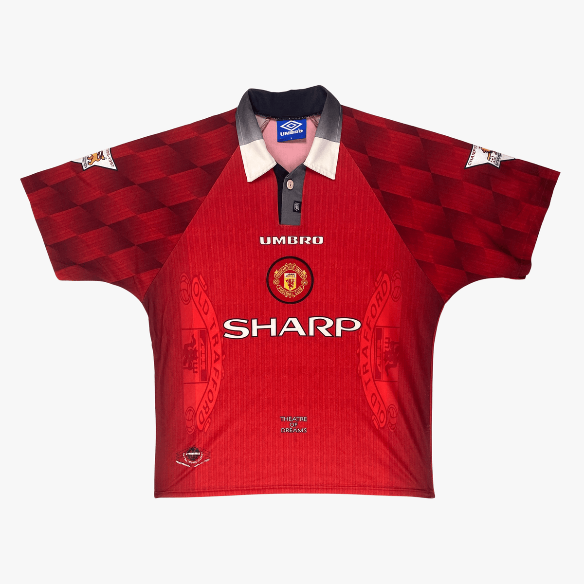 Authentic Umbro Manchester United 1996-1998 Home shirt, Solskjaer 20 on the back, size L | Nostalgic Football Shirts