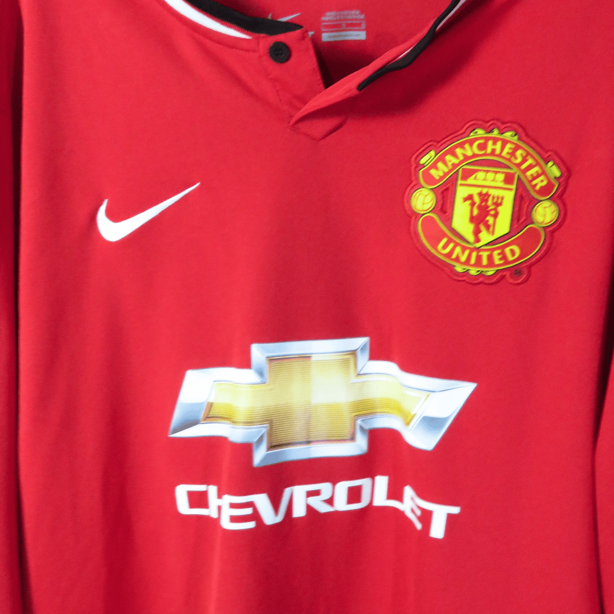 Original Manchester United 2014-2015 Home longsleeve football shirt, size L, Di María 7 | Nostalgic Football Shirts