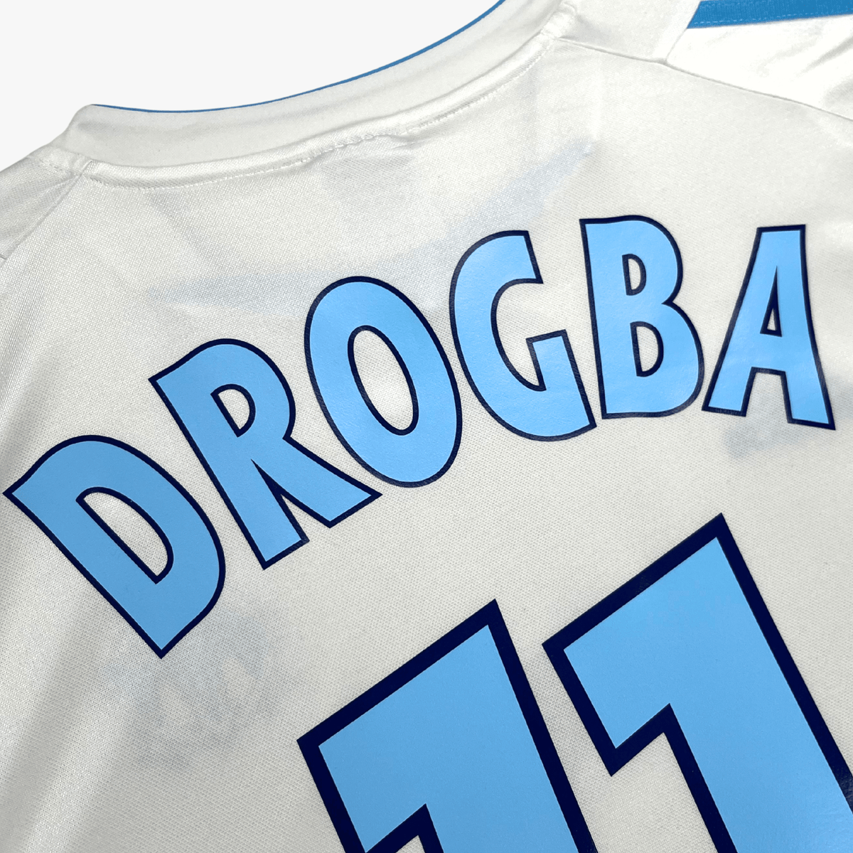 Retro Marseille 2003-2004 Home football jersey by Adidas, Drogba 11, size L | Nostalgic Football Shirts