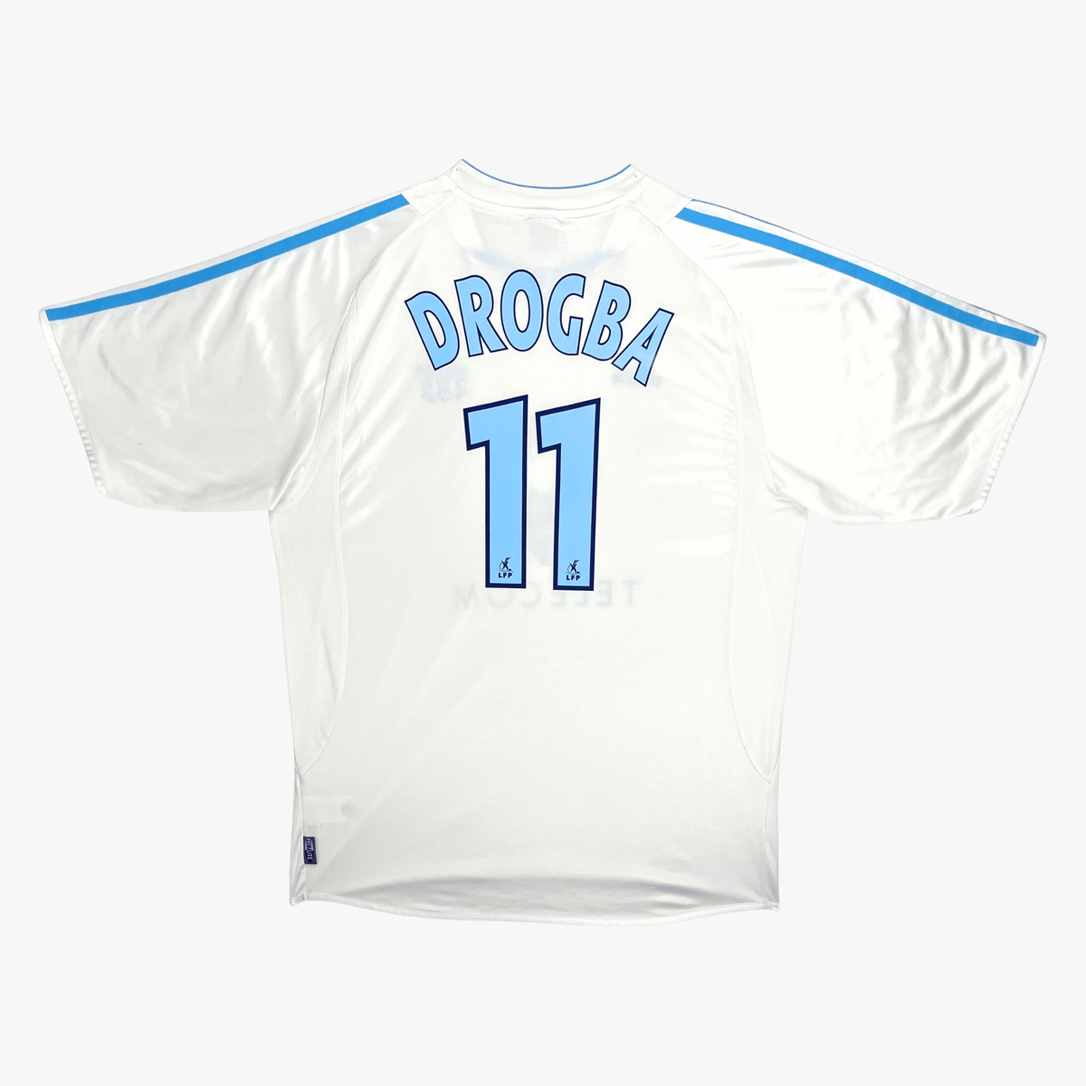 Vintage Marseille 2003-2004 Home football shirt with Drogba 11 print, size L | Nostalgic Football Shirts