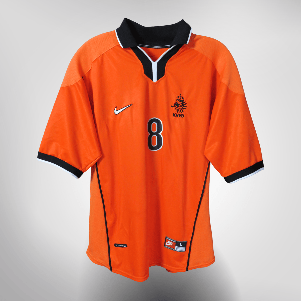 Authentic Nike Netherlands 1998-2000 Home shirt, Bergkamp 8 on the back, size M | Nostalgic Football Shirts