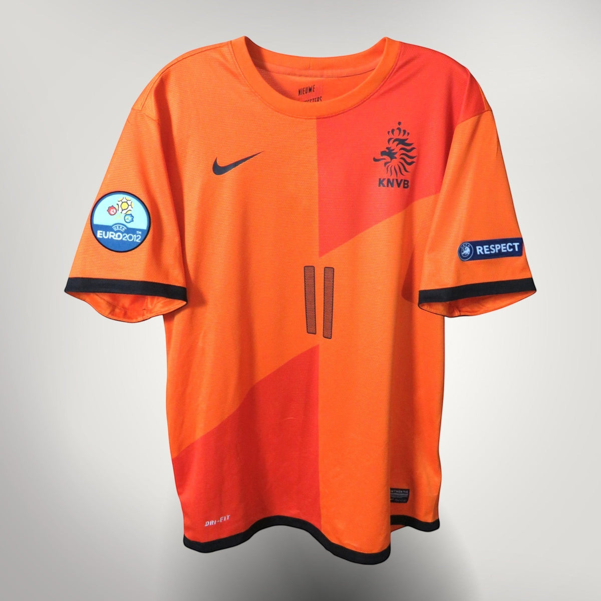 Authentic Nike Netherlands 2012-2014 Home shirt, Robben 11 on the back, size L | Nostalgic Football Shirts