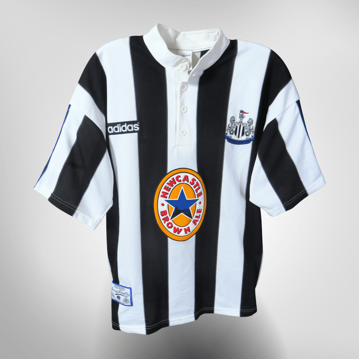 Authentic Adidas Newcastle United 1995-1997 Home shirt, Shearer 9 on the back, size L | Nostalgic Football Shirts