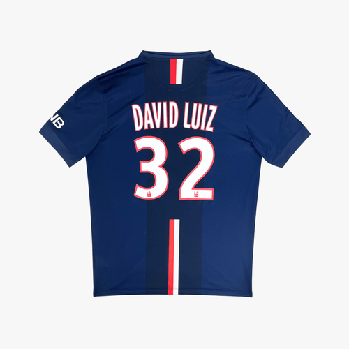 Vintage PSG 2014-2015 Home football shirt with David Luiz 32 print, size L | Nostalgic Football Shirts