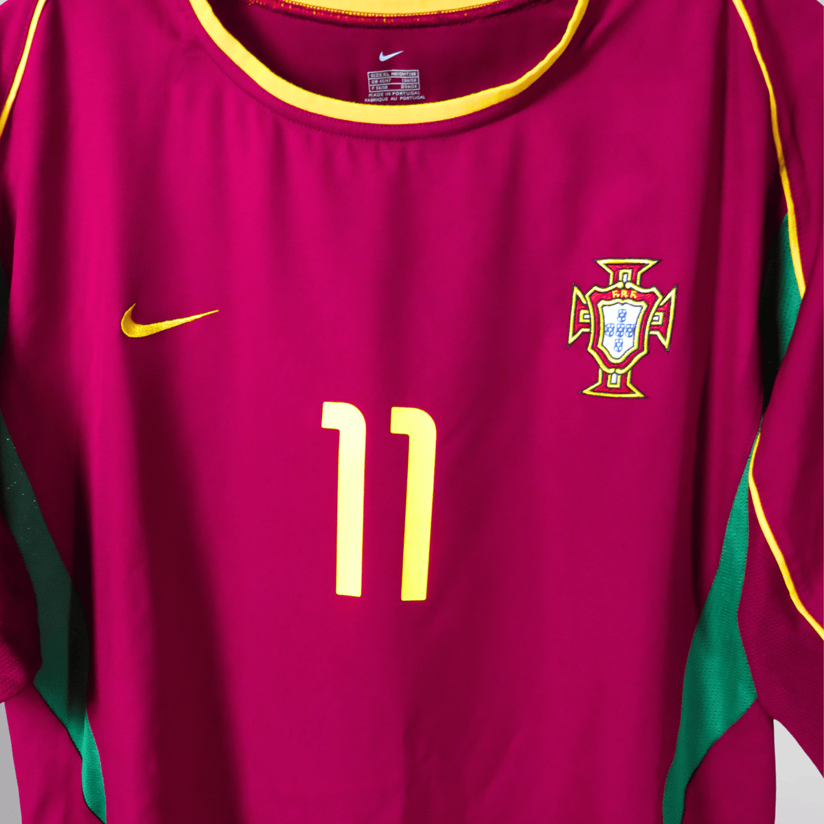 Original Portugal 2002-2004 Home football shirt, size XL, Ronaldo 11 | Nostalgic Football Shirts