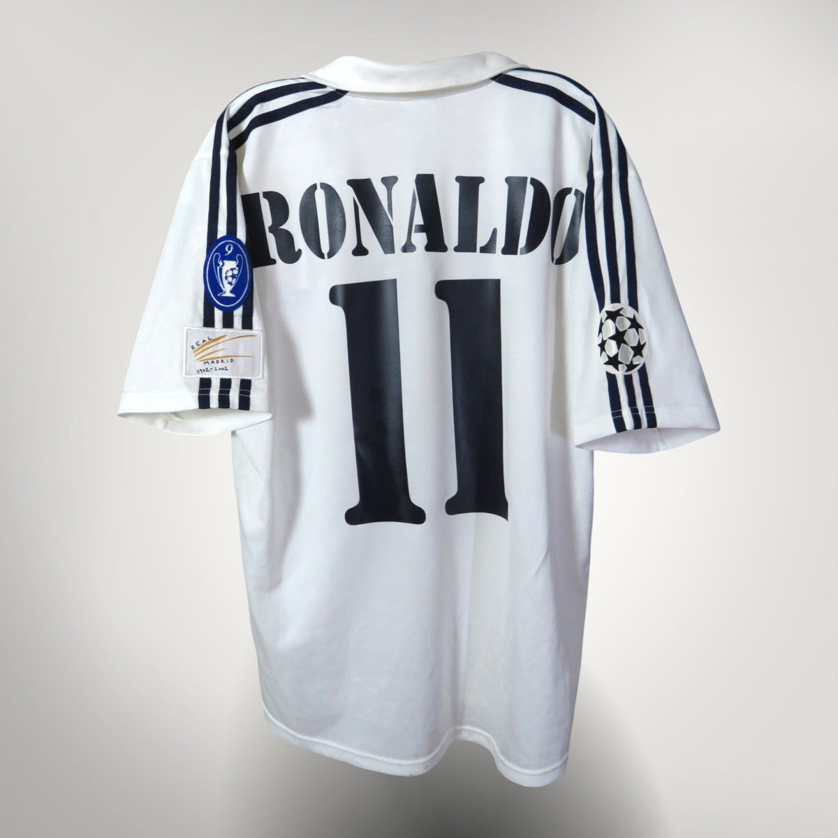 Real Madrid 2002-2003 Centenary Home shirt, Ronaldo 11, Adidas, size M, product code 134748 | Nostalgic Football Shirts