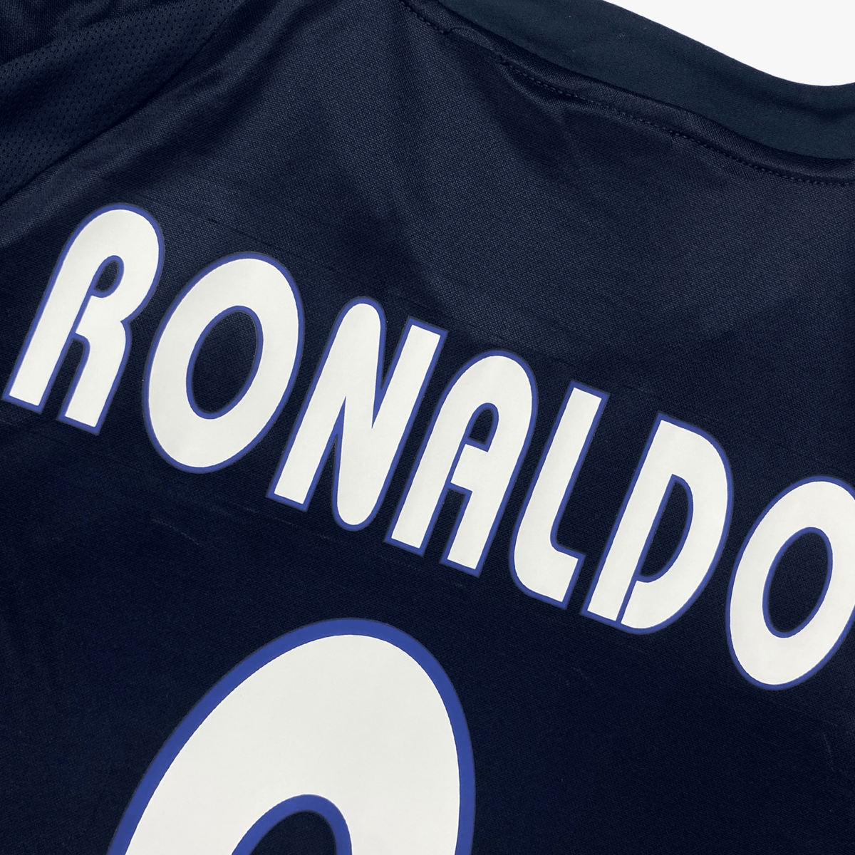 Vintage Real Madrid 2003-2004 Away football shirt with Ronaldo 9 print, size L | Nostalgic Football Shirts