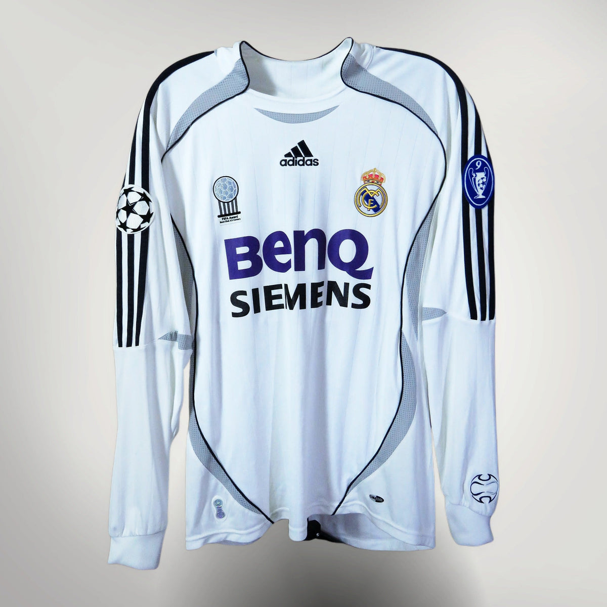 Real Madrid 2006-2007 Home Longsleeve shirt, Beckham 23, Adidas, size M, product code 060866 | Nostalgic Football Shirts