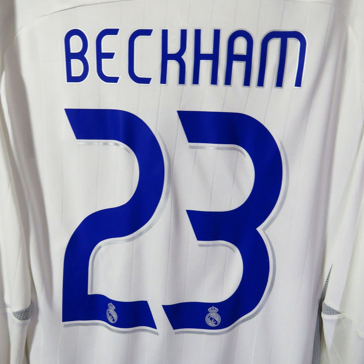Real Madrid 2006-2007 Home Longsleeve shirt, Beckham 23, Adidas, size M, product code 060866 | Nostalgic Football Shirts