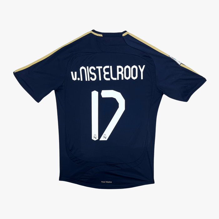 Vintage Real Madrid 2007-2008 Away football shirt with Van Nistelrooy 17 print, size S | Nostalgic Football Shirts