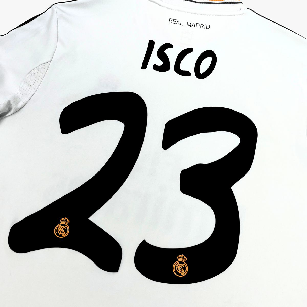 Vintage Real Madrid 2013-2014 Home football shirt with Isco 23 print, size S | Nostalgic Football Shirts