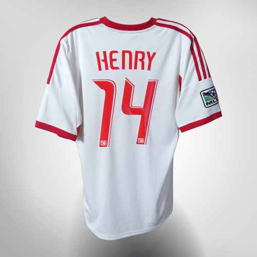 Vintage Red Bull New York 2013-2014 Home football shirt with Henry 14 print, size M | Nostalgic Football Shirts