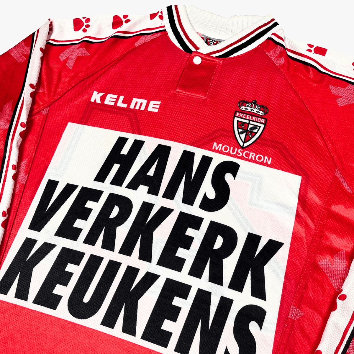 Retro Royal Excel Mouscron 1998-1999 Home match issue football jersey by Kelme, number 24, size XL | Nostalgic Football Shirts