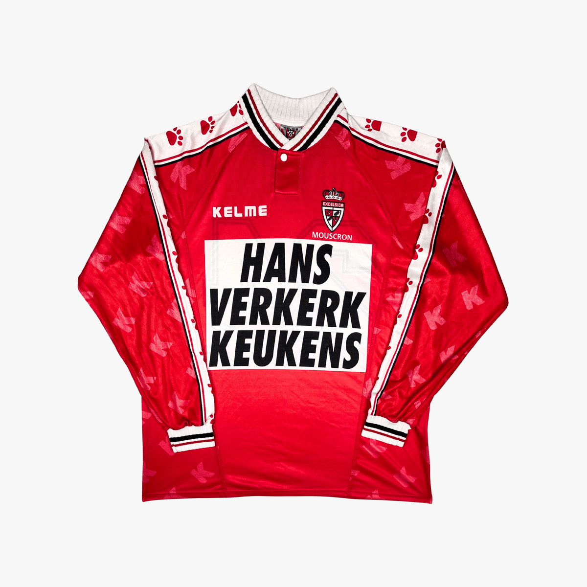 Vintage Royal Excel Mouscron 1998-1999 Home match issue football shirt with number 24 print, size XL | Nostalgic Football Shirts